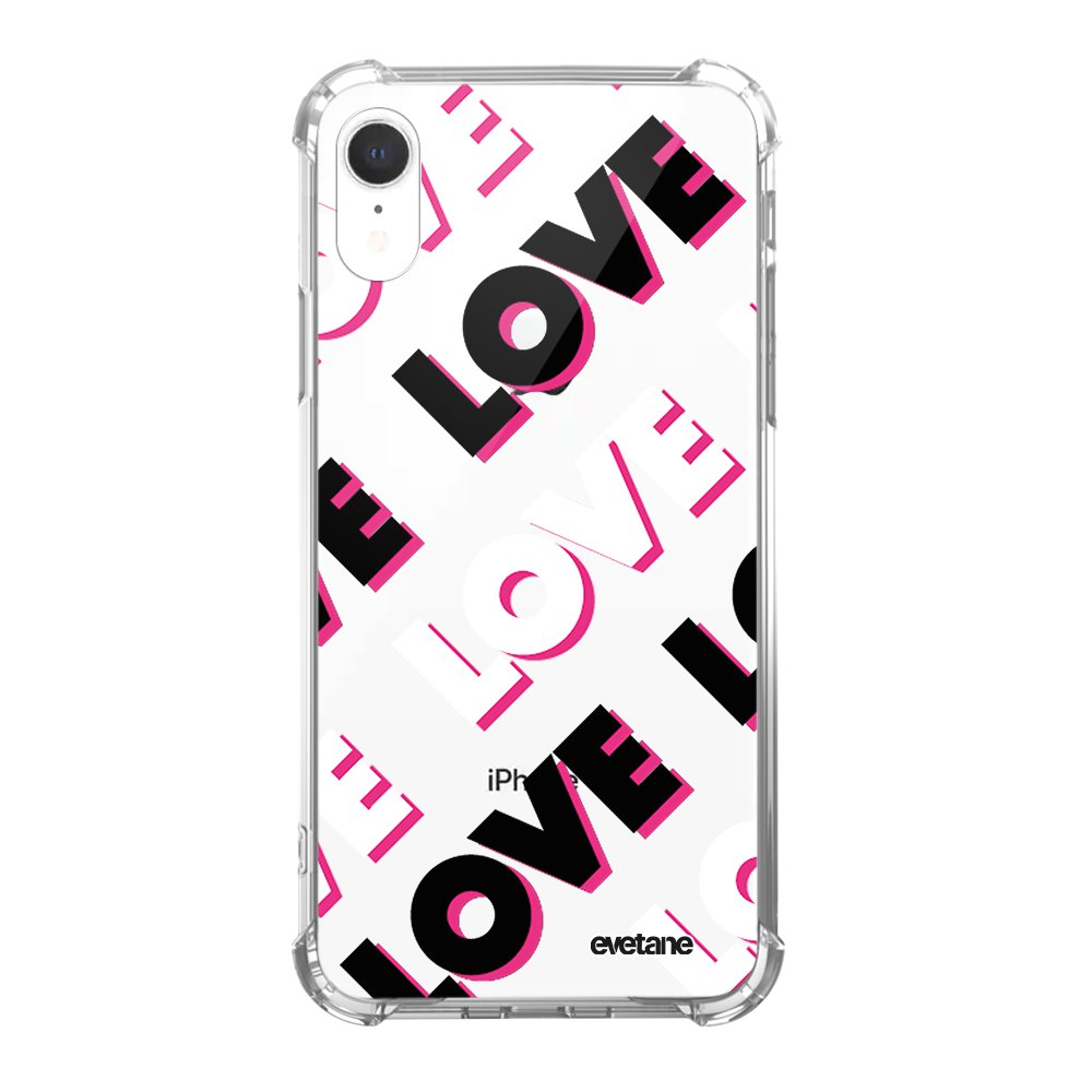 Evetane Coque Apple iPhone XR Silicone liquide Rose + 2 Vitres en