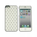 Coque iPhone 5 / 5S strass capitonnage blanc