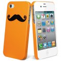  Coque Picktogram pour iPhone 4/4S - Orange/Moustache