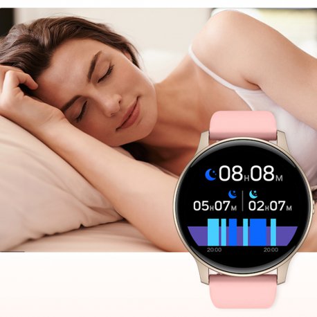 Montre connectée Bluetooth : moniteur de fréquence cardiaque, suivi du  sommeil, répondre vos appels, suivi d'activité rose - Coquediscount