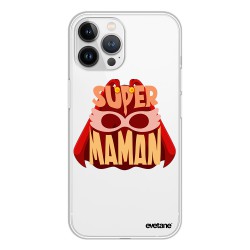 Coque iPhone 13 Pro Max 360 intégrale transparente Super Maman Tendance Evetane.