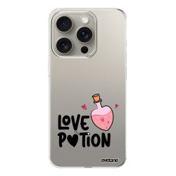 Coque iPhone 15 Pro 360 intégrale transparente Love Potion Tendance Evetane.