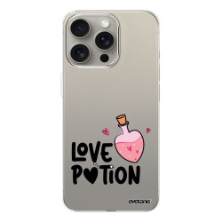 Coque iPhone 15 Pro Max 360 intégrale transparente Love Potion Tendance Evetane.