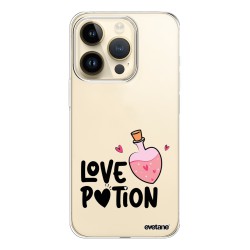 Coque iPhone 14 Pro 360 intégrale transparente Love Potion Tendance Evetane.