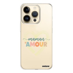 Coque iPhone 14 Pro 360 intégrale transparente Maman d'amour Tendance Evetane.