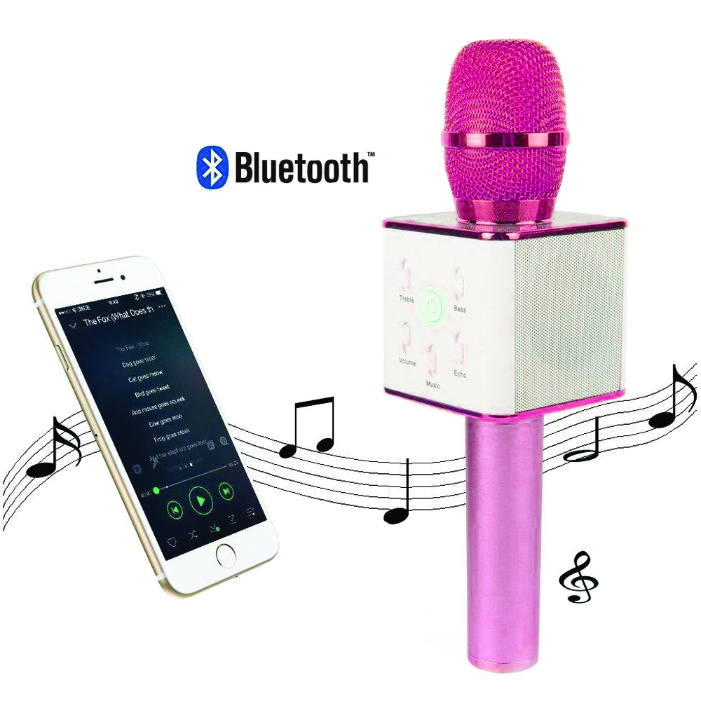 Karaoke Bluetooth Microphone Rose Gold Pour Smartphone - Coquediscount