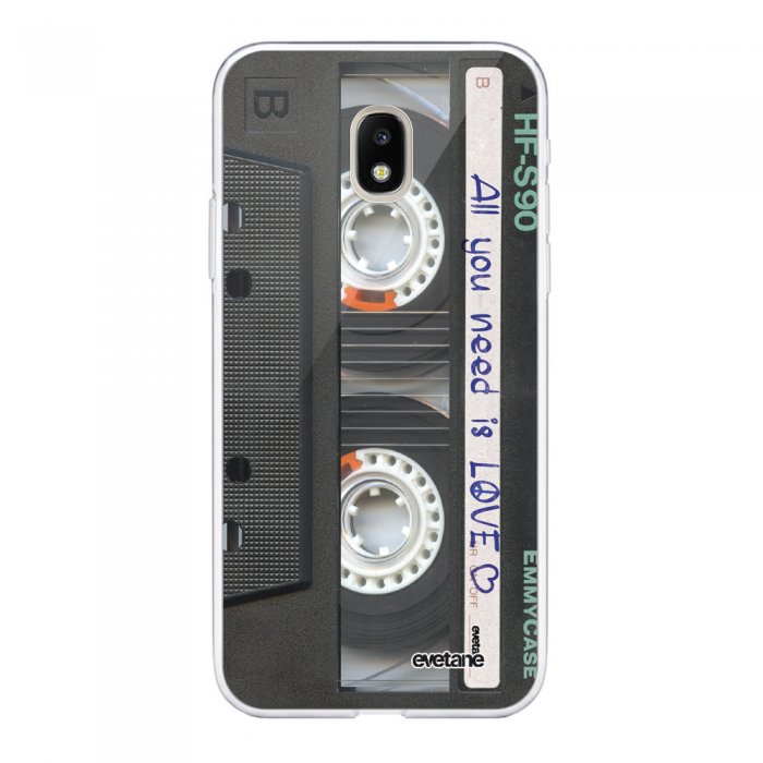 Coque Samsung Galaxy J3 17 Transparente Cassette Tendance Evetane Coquediscount