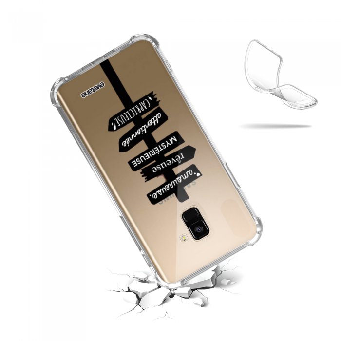 Evetane Coque Samsung Galaxy A8 2018 anti-choc souple angles renforcés  transparente Motif Bleu Nacré Marbre - Coque téléphone - LDLC