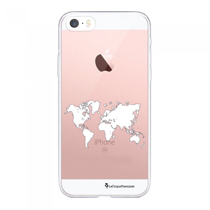 LaCoqueFrançaise Coque iPhone 5/5S/SE silicone transparente Motif Rose  Pivoine ultra resistant - Coque téléphone - LDLC