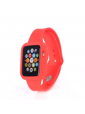 Bracelet bumper silicone rouge pour Apple Watch 38mm