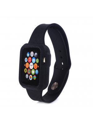 Bracelet bumper silicone noir pour Apple Watch 38mm