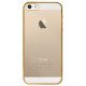 Coque semi-rigide transparente et contour métal doré pour Apple iPhone 5/5S