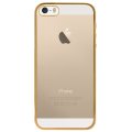 Coque semi-rigide transparente et contour métal doré pour Apple iPhone 5/5S
