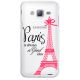 Coque rigide transparent Paris trans et rose pour Samsung J3 2016
