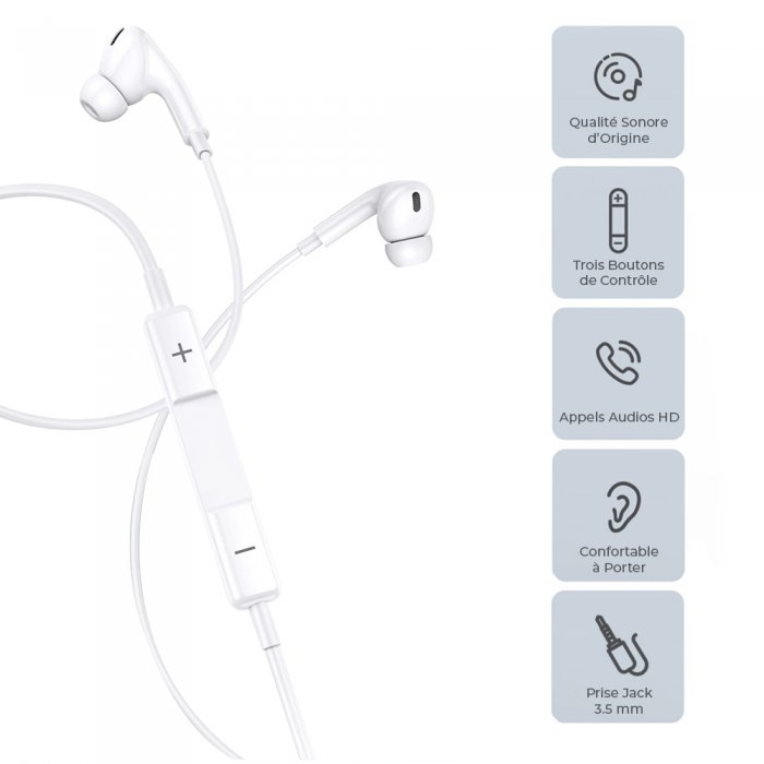 Ecouteur filaire avec prise jack 3,5 mm pour Samsung Galaxy S6